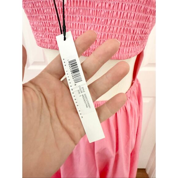 Susana Monaco Knockout Pink Sleeveless Poplin Open Back Maxi Dress Small NWT - Picture 4 of 5